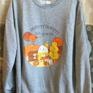 Humpty Dumpty ‘had a great fall’ Graphic Crew Neck Sweatshirt - Gray